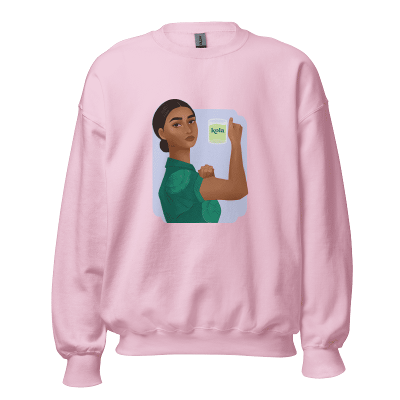 unisex crew neck sweatshirt light pink front 64aa5eaca93a1